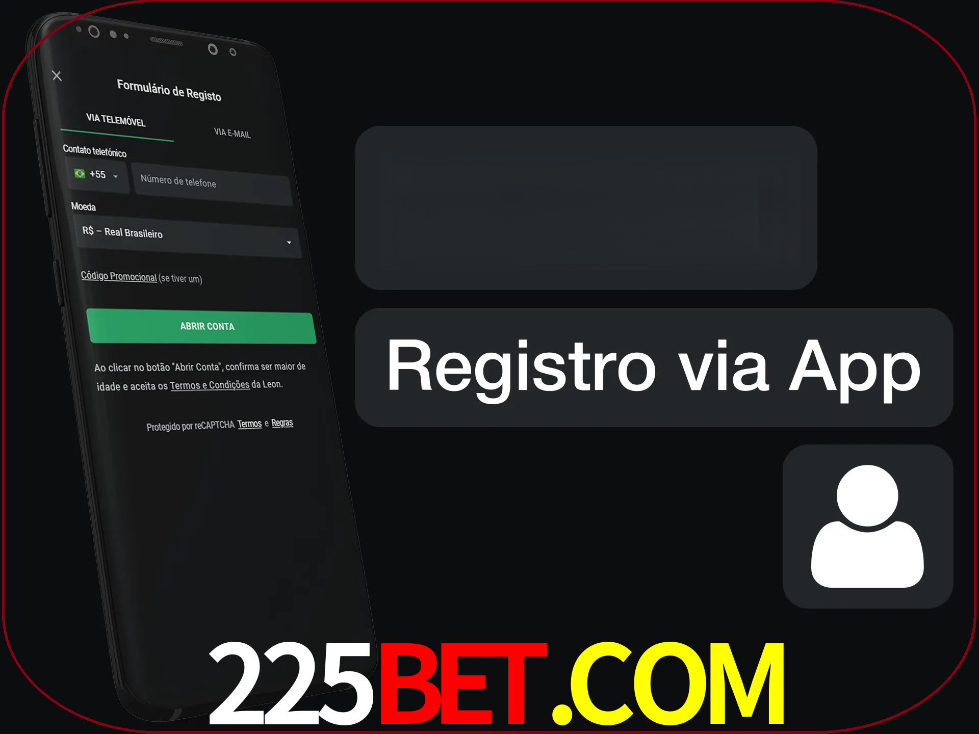 Registre-se com duas etapas usando o aplicativo.
