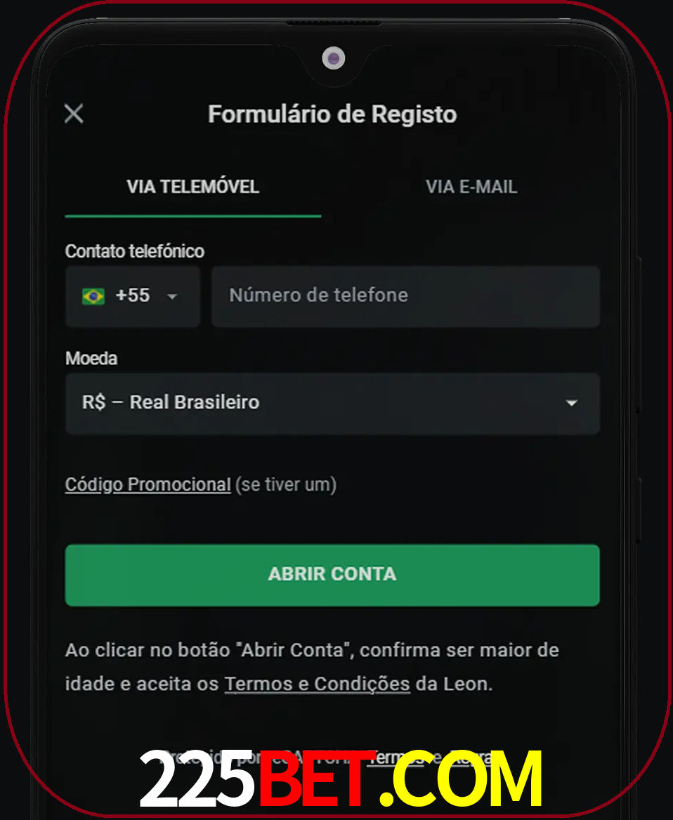 Abra o aplicativo e inicie o processo de registro.